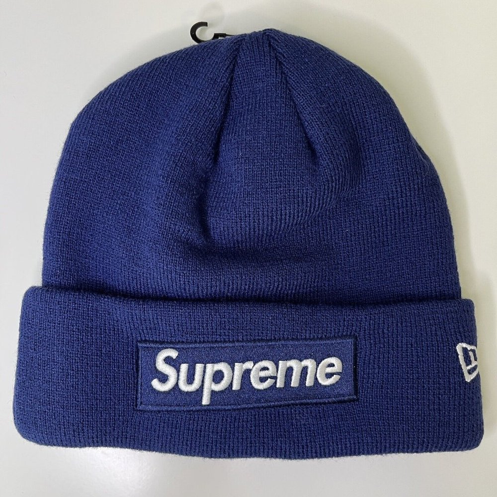 Supreme New Era Box Logo Beanie (FW21) Washed Navy